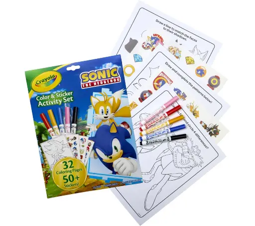 Crayola – مجموعة التلوين والملصقات لشخصية سونيك