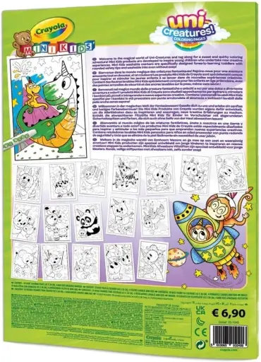 Crayola - صفحات تلوين ماكسي 18 صفحة مع 4 أقلام تلوين – يونـي كريتشرز