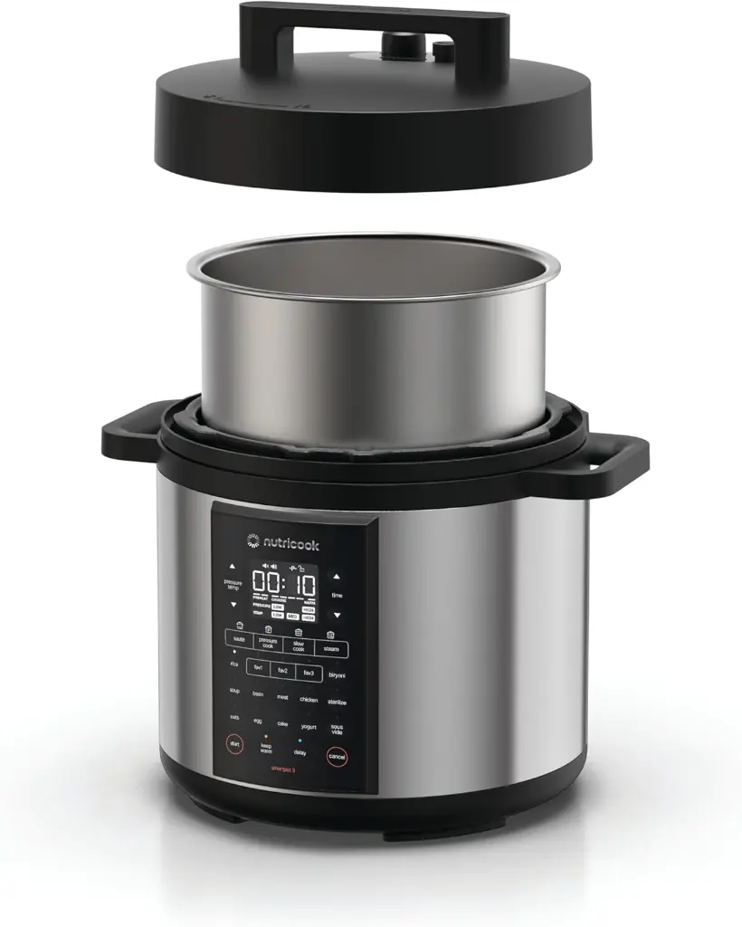 Nutricook SMART POT 3 Cooker, Steamer 12-in-1 Electric Pressure Cooker 20 Smart Programs (1).webp