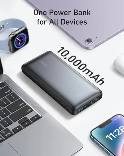 باور بانك Anker 533 بسعة 10,000 ملّي أمبير وقدرة شحن 25 واط