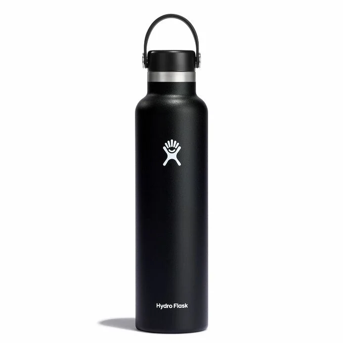 Hydroflask Black – زجاجة حرارية بفوهة قياسية (710 مل)