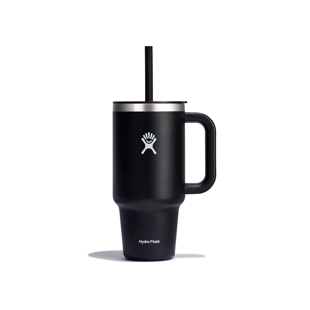 Hydroflask Travel Tumbler مع شفاط – لون أسود – سعة 950 مل