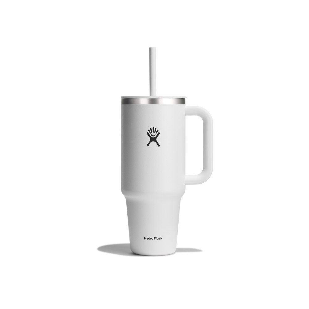 Hydroflask Travel Tumbler White With Straw 1.2L