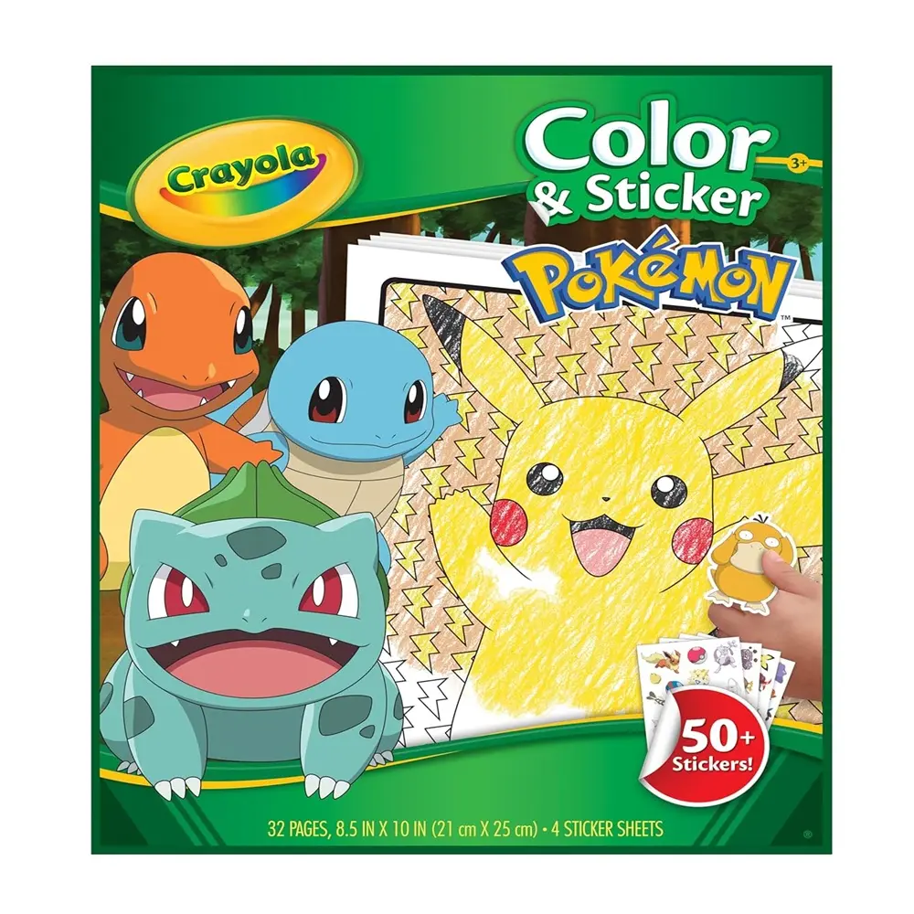 Crayola – مجموعة التلوين والملصقات بوكيمون