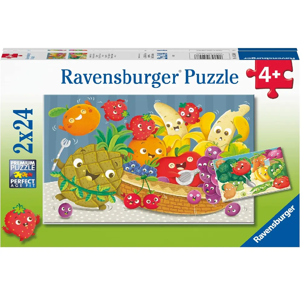 Ravensburger - متعة الفواكه والخضروات 2 × 24 قطعة لغز