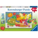 Ravensburger - متعة الفواكه والخضروات 2 × 24 قطعة لغز