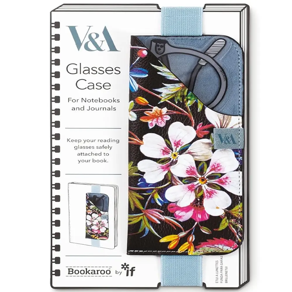 شركة IF – حافظة نظارات V&A Bookaroo – كيلبورن أسود مزخرف بالورود