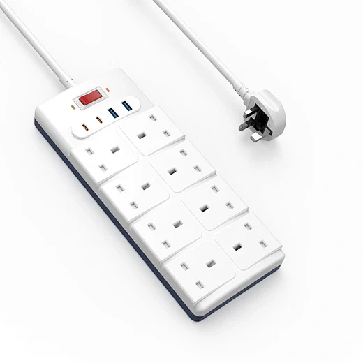 شريط طاقة مكتبي 12 في 1 من Wiwu Wi-S009 بتقنية GaN، قوة 20 واط، كابل طول 2 متر