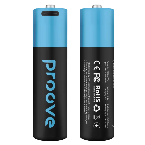 Proove Compact Energy Rechargeable AA Batteries (Black)