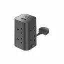 موصل طاقة "أنكر" (Anker Power Strip) بتصميم 12 في 1، بقدرة 20 واط، يضم 8 منافذ AC و4 منافذ USB - بلون أسود