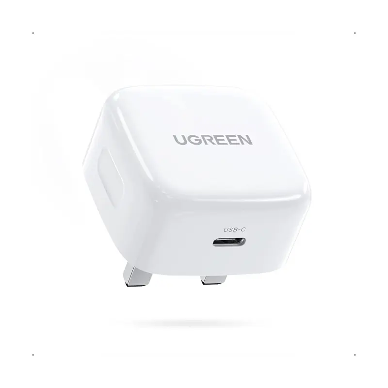 UGREEN 20W USB-C PD Fast Charger - UK Plug - White
