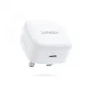 يوغرين شاحن جداري "يو إس بي - سي" (USB-C PD) شحن سريع بقدرة 20 واط - القابس البريطاني (UK Plug) - أبيض