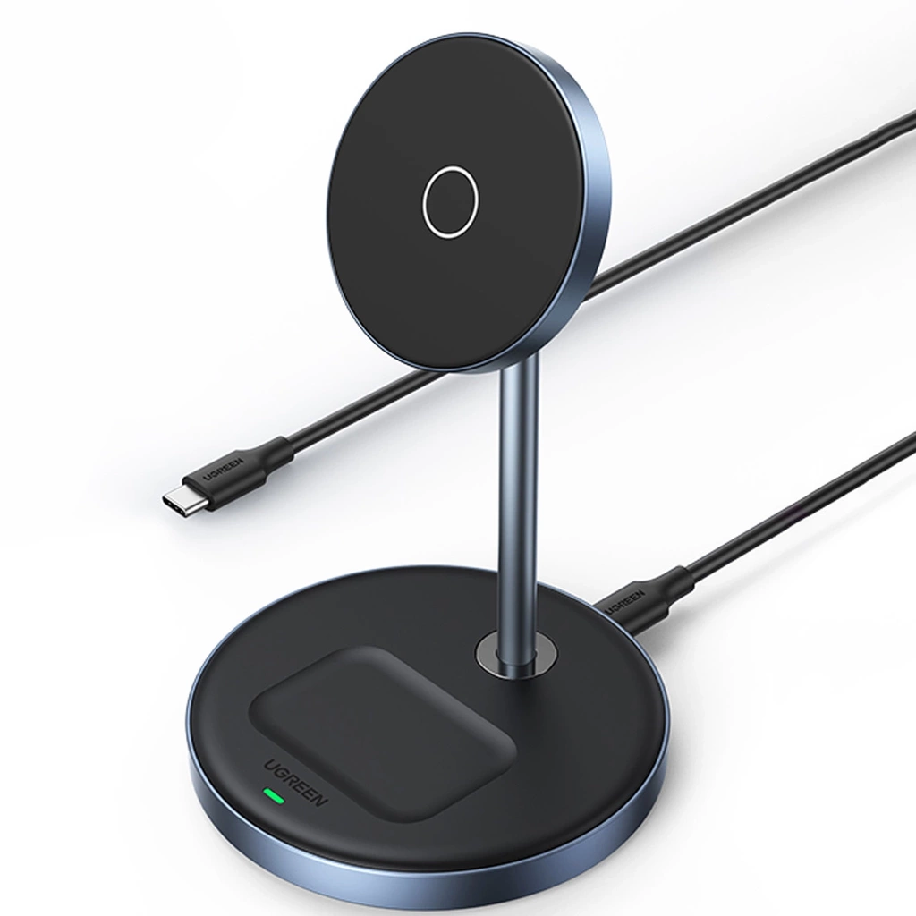 UGREEN CD317 2-in-1 Wireless Charging Station - Black/Blue