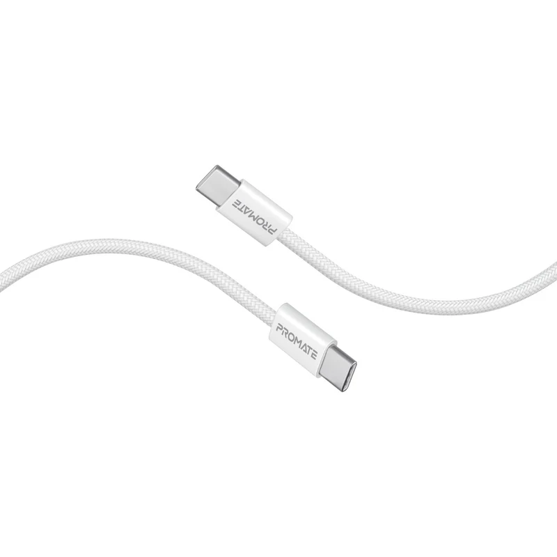 بروميت (EcoLine-CC120) كابل USB-C إلى USB-C بقدرة 60 واط وطول 1.2 متر - أبيض
