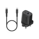 بروميت (ChargeKit-25PDi) شاحن ثنائي المنافذ بقدرة 25 واط مع كابل USB-C إلى Lightning