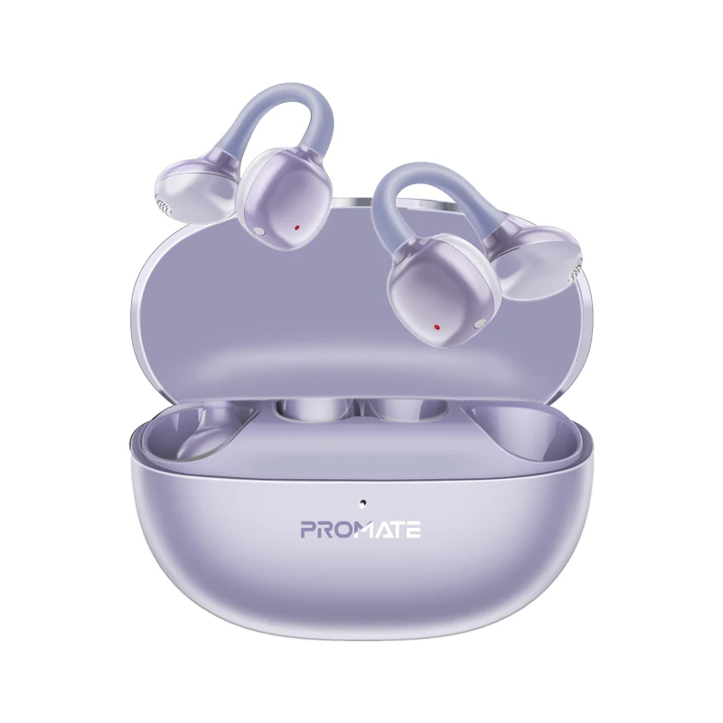Promate AirClip-Pro Open-Ear True Wireless Earbuds - Purple