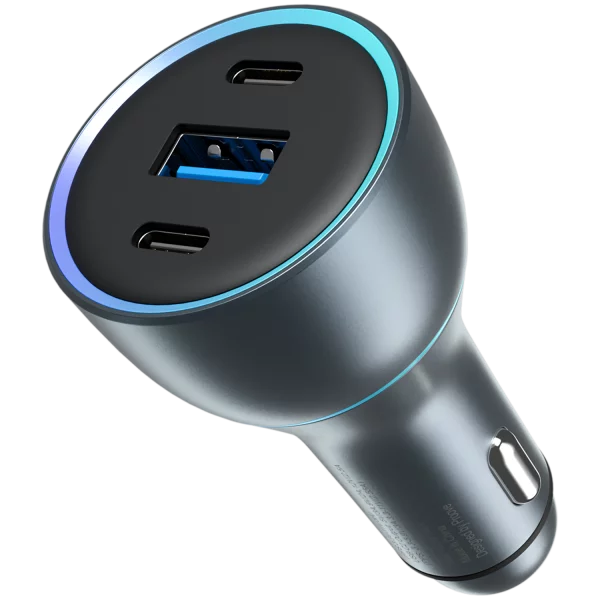 بروفي (Proove Super Charge) شاحن سيارة بقوة 130 واط (2 منفذ Type-C + منفذ USB) - رمادي