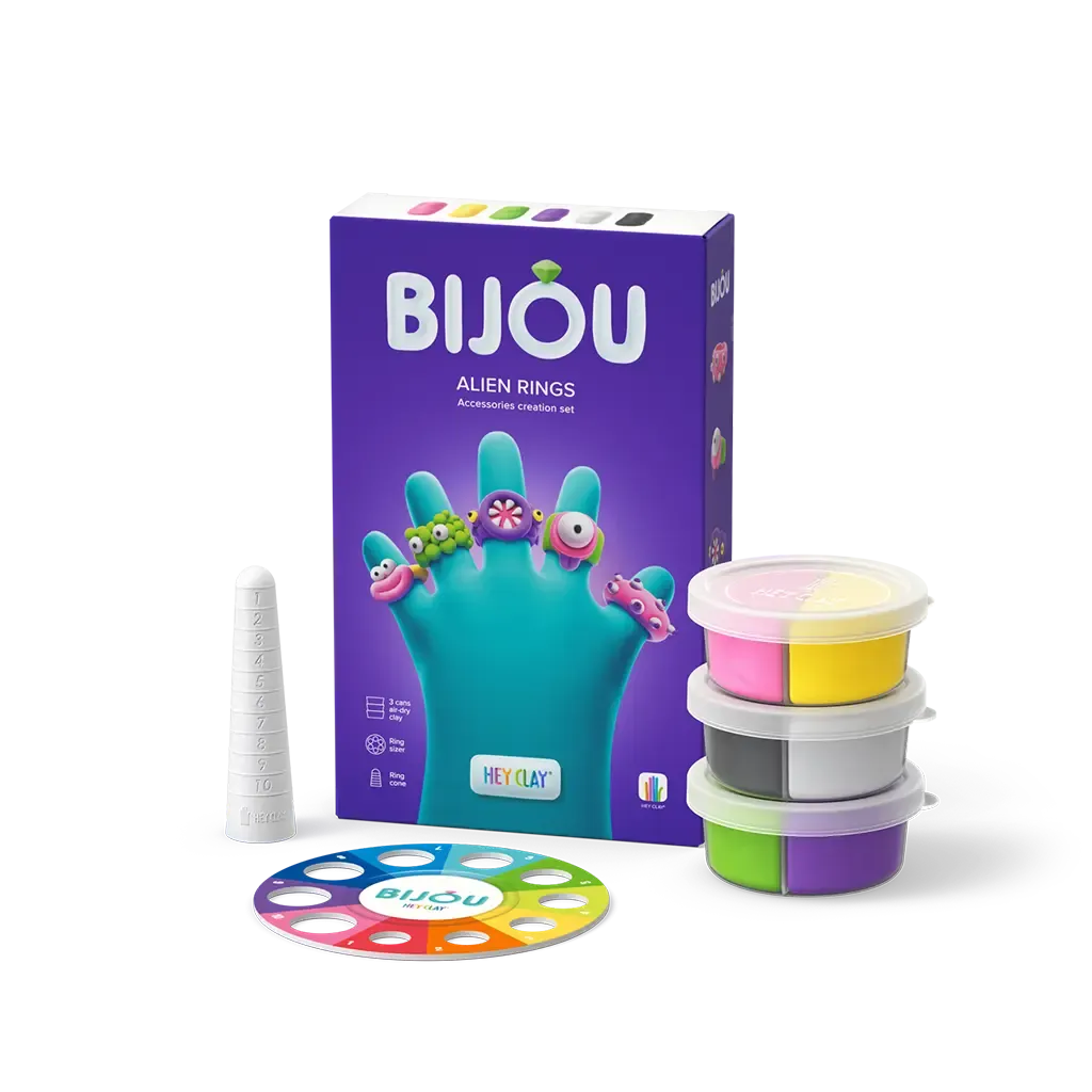 Hey Clay Alien Rings, series Bijou, 3 cans