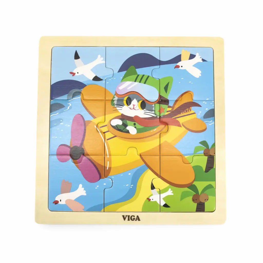Viga Wooden 9-Piece-Puzzle - Plane