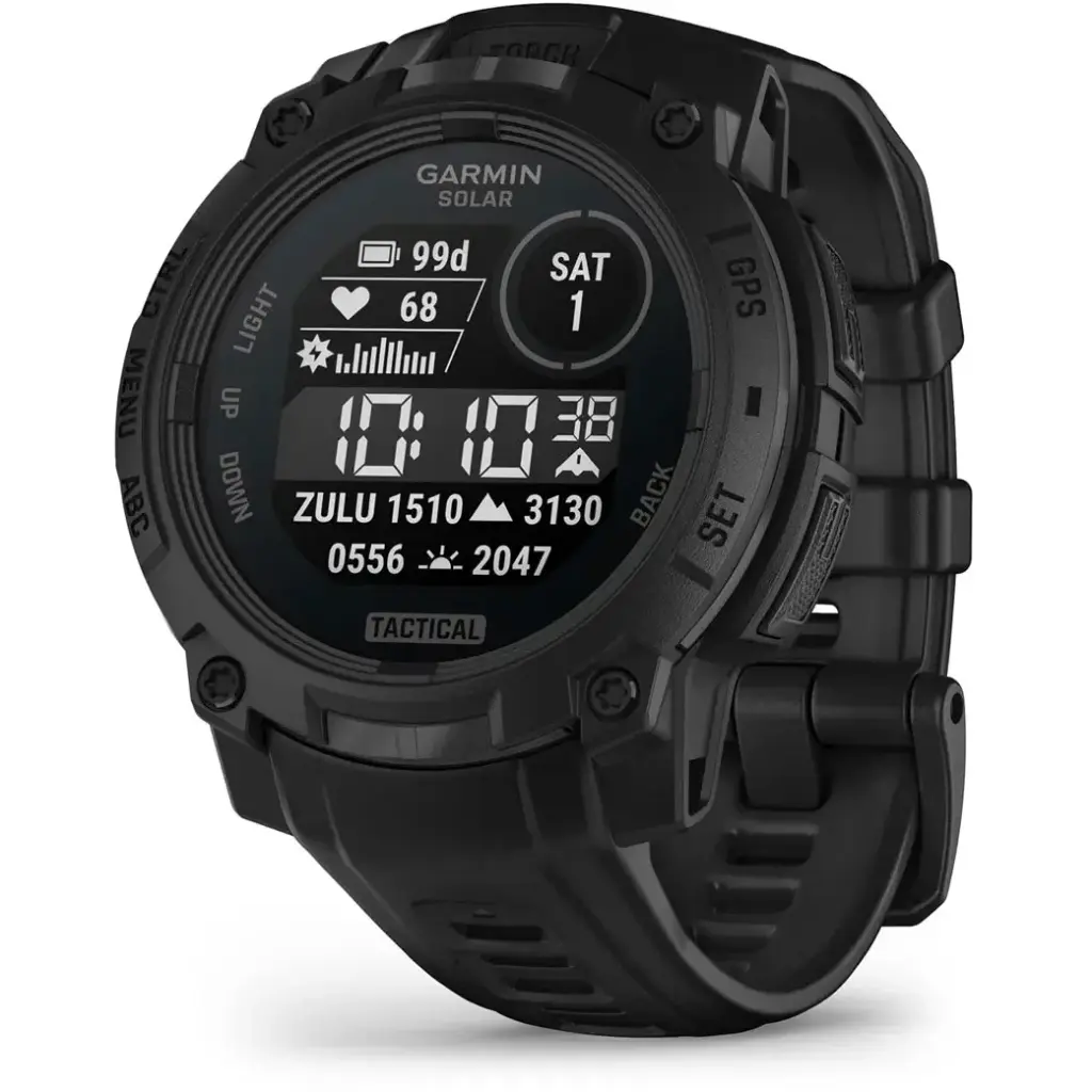جارمن (Instinct 3 Solar Tactical) ساعة ذكية بنظام جي بي إس 45 ملم - أسود