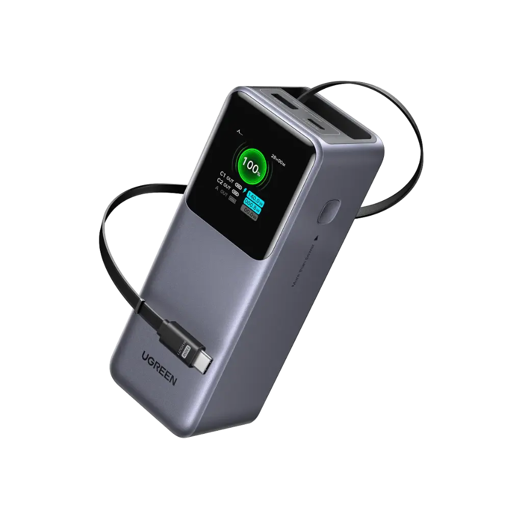 UGREEN 20000mAh 165W Power Bank with Retractable USB-C Cable
