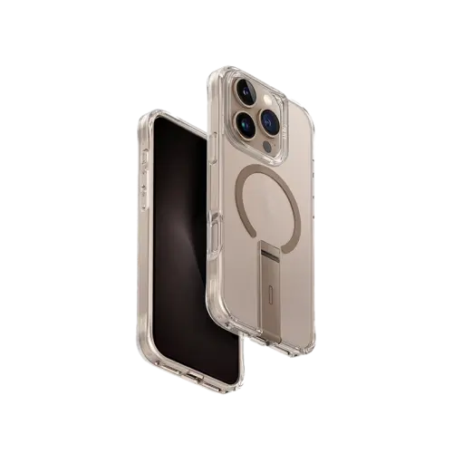 UNIQ HYBRID IPHONE IPHONE 16 PRO  MAGCLICK CHARGING ELEVA WITH VERTICAL STAND - TAUPE GOLD 