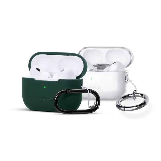 Hyphen Apple AirPods Pro 2nd Gen Silicone Case - Green (Additional Clear Case included)
