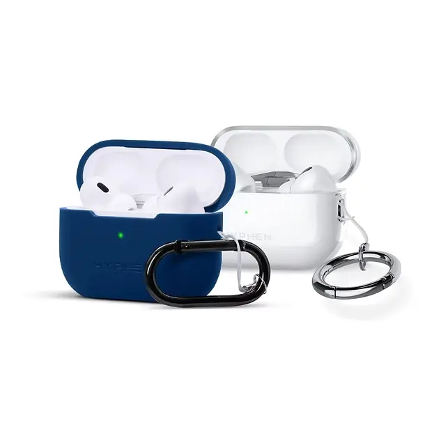 Hyphen Apple AirPods Pro 2nd Gen Silicone Case - Blue (Additional Clear Case included)