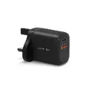 Hyphen Dual Port PD Adaptor - 20W UK Plug Black