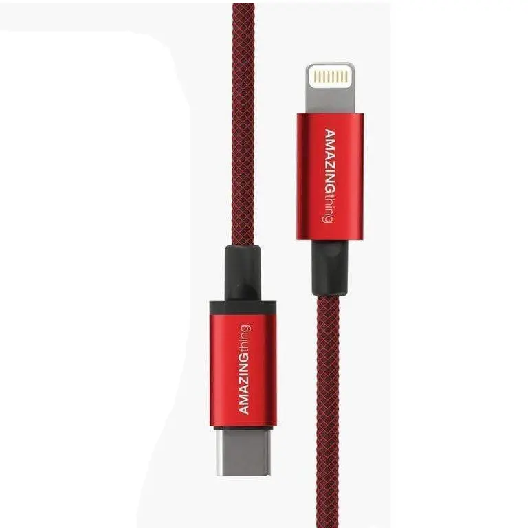 كابل أميزينج ثينج سبريم لينك من USB-C إلى Lightning باور ماكس بطول 1 متر - أحمر