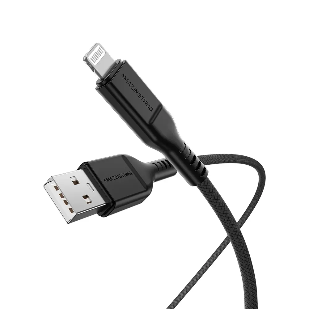 كابل أميزينج ثينج ثاندر برو من USB-A إلى Lightning بقدرة 3.2 أمبير وبطول 2.1 متر - أسود