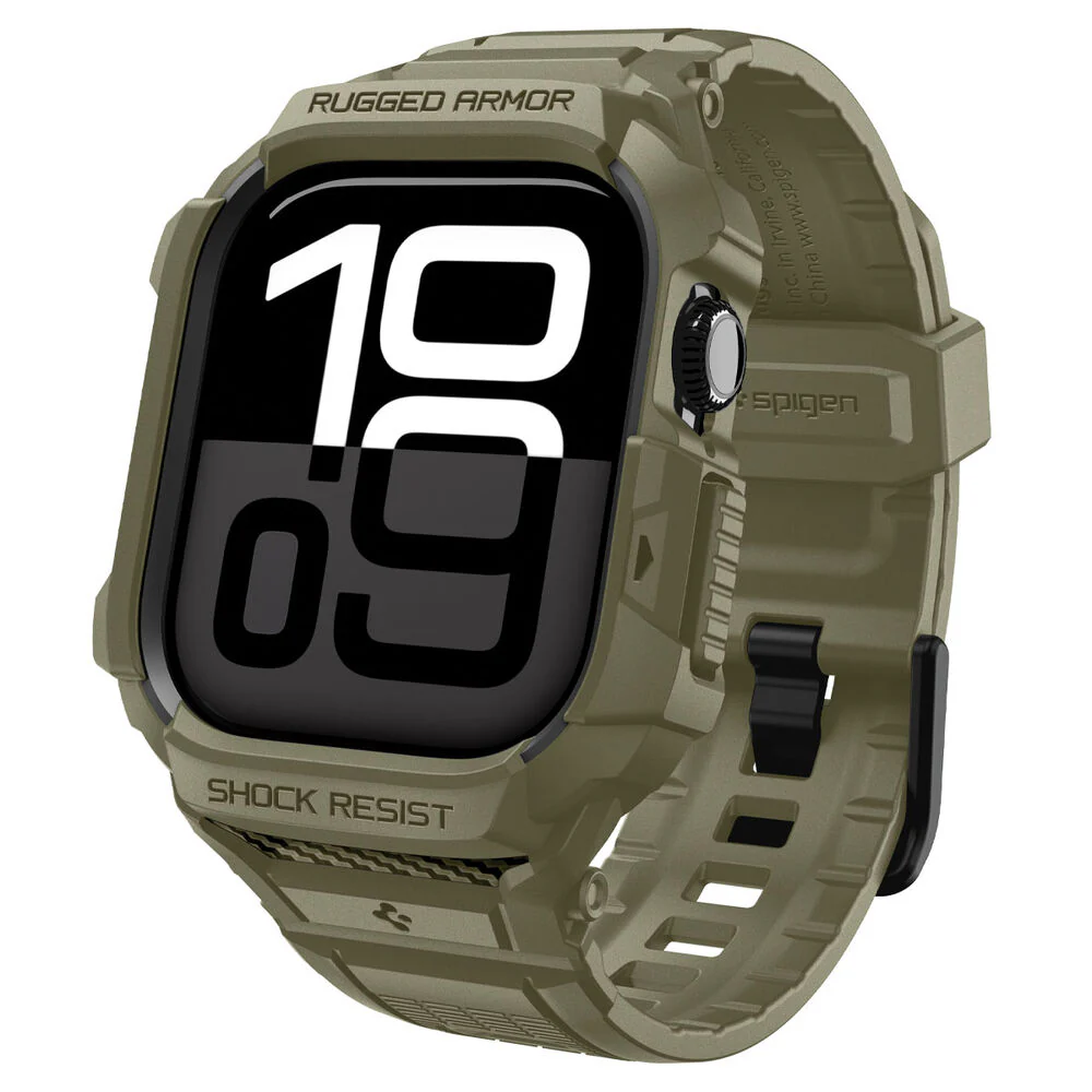 Spigen Apple Watch Series 11 46mm Rugged Armor 2 Pro Case - Vintage Khaki