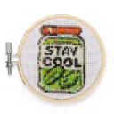 Kikkerland Pickle Mini Cross Stitch Embroidery Kit