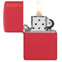 Zippo Red Matte Windproof Lighter with Zippo Logo
