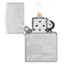 Zippo James Bond 007 Gun Logo Satin Chrome Windproof Lighter