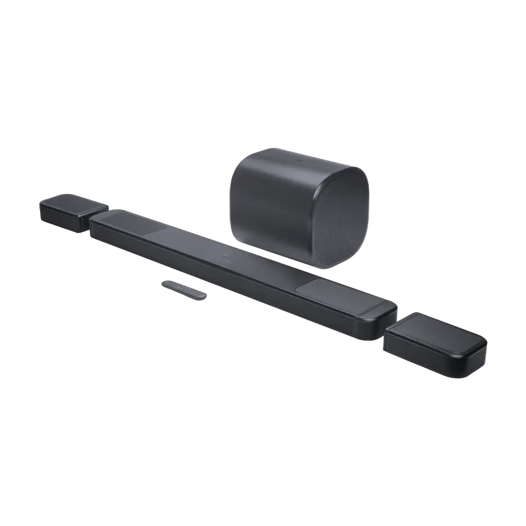 JBL ساوند بار 11.1.4 قناة مع مكبرات صوت محيطية قابلة للفصل ومضخم صوت لاسلكي Bar 1300MK2 - أسود