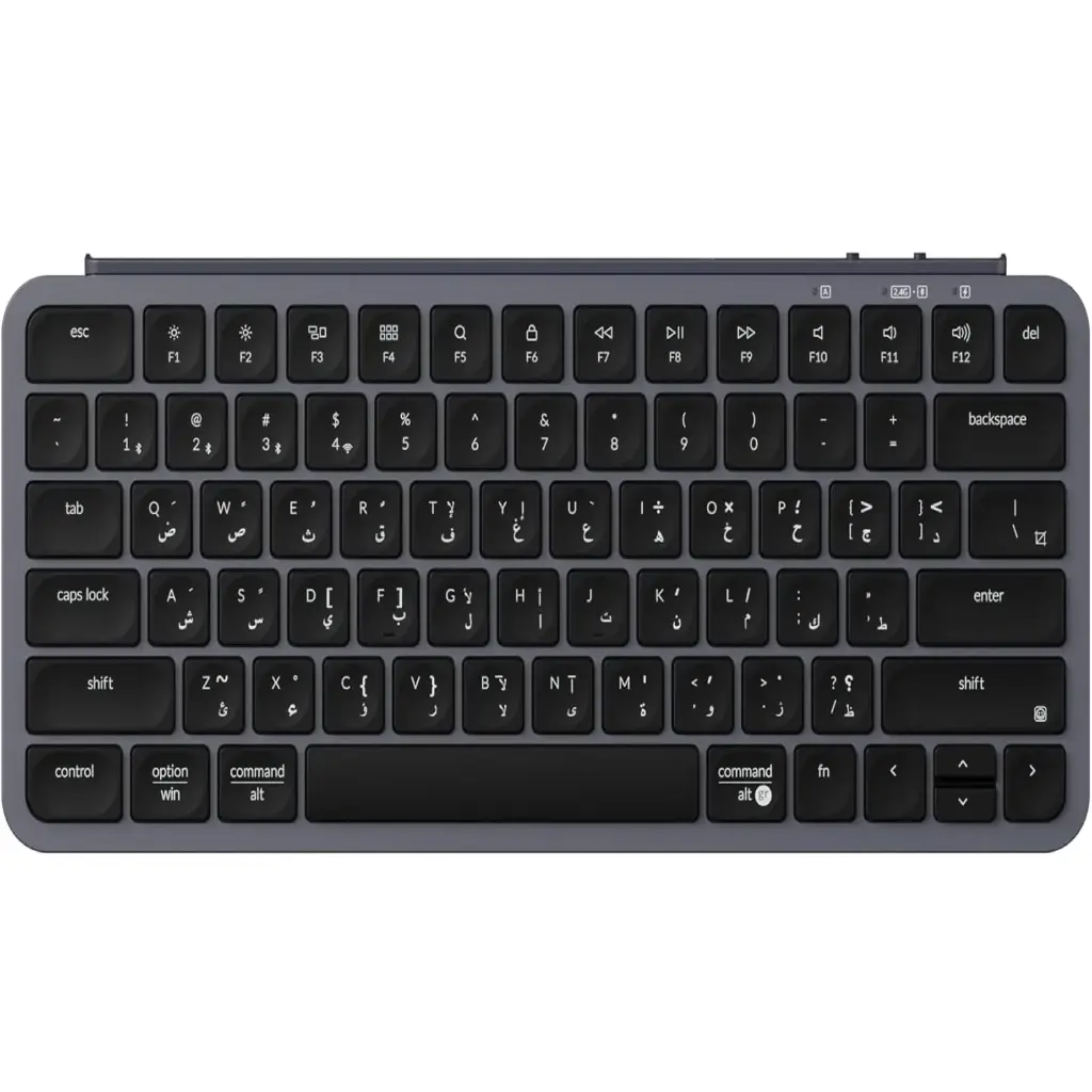 Keychron B1 Pro Ultra-Slim 75% ZMK Wireless Keyboard, Arabic/English - Space Gray