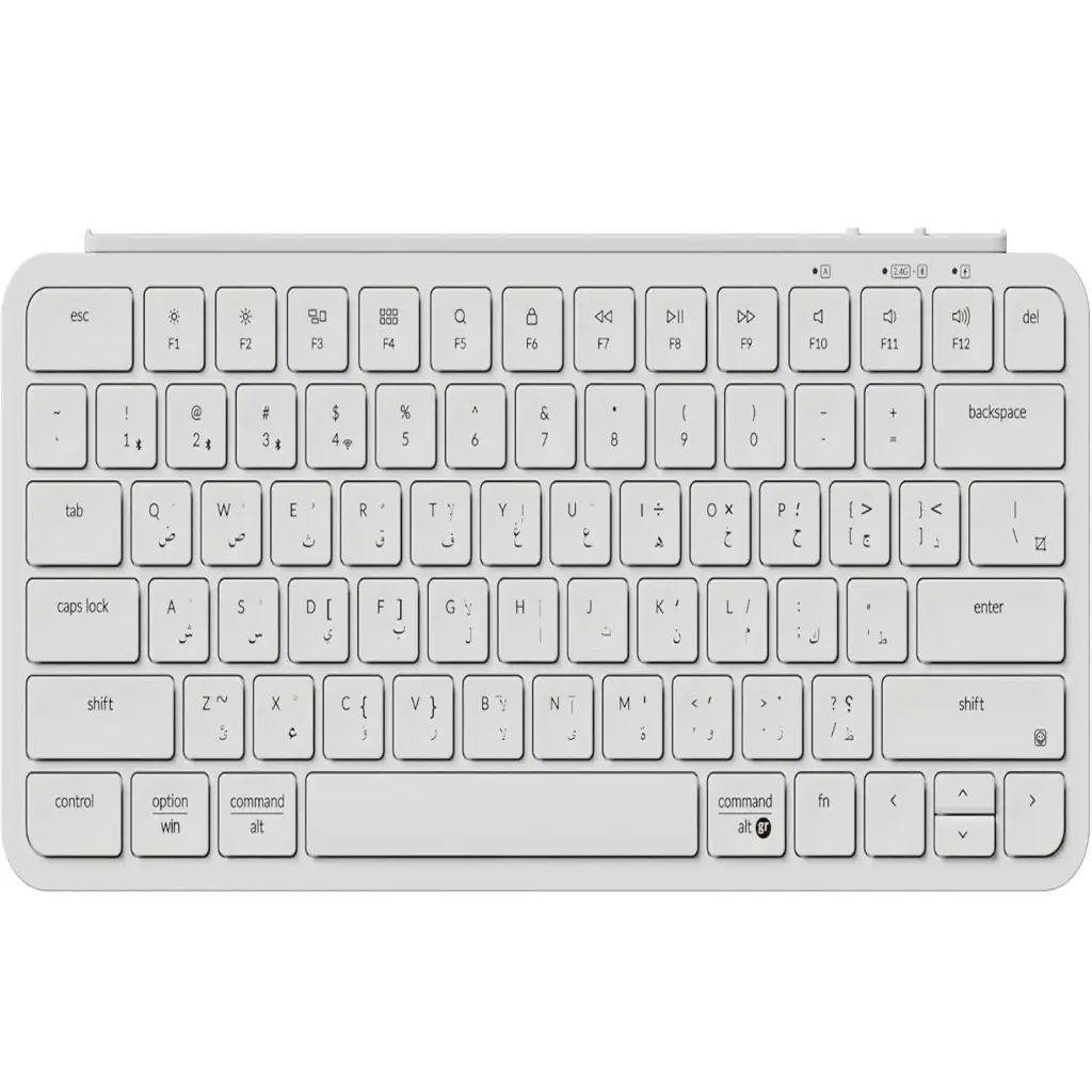 Keychron B1 Pro Ultra-Slim 75% ZMK Wireless Keyboard, Arabic/English - Ivory White
