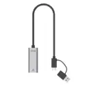 يونيتيك U1313CGY01 محول إيثرنت هجين يو إس بي-سي/يو إس بي-إيه إلى 2.5GbE RJ45 - رمادي فلكي