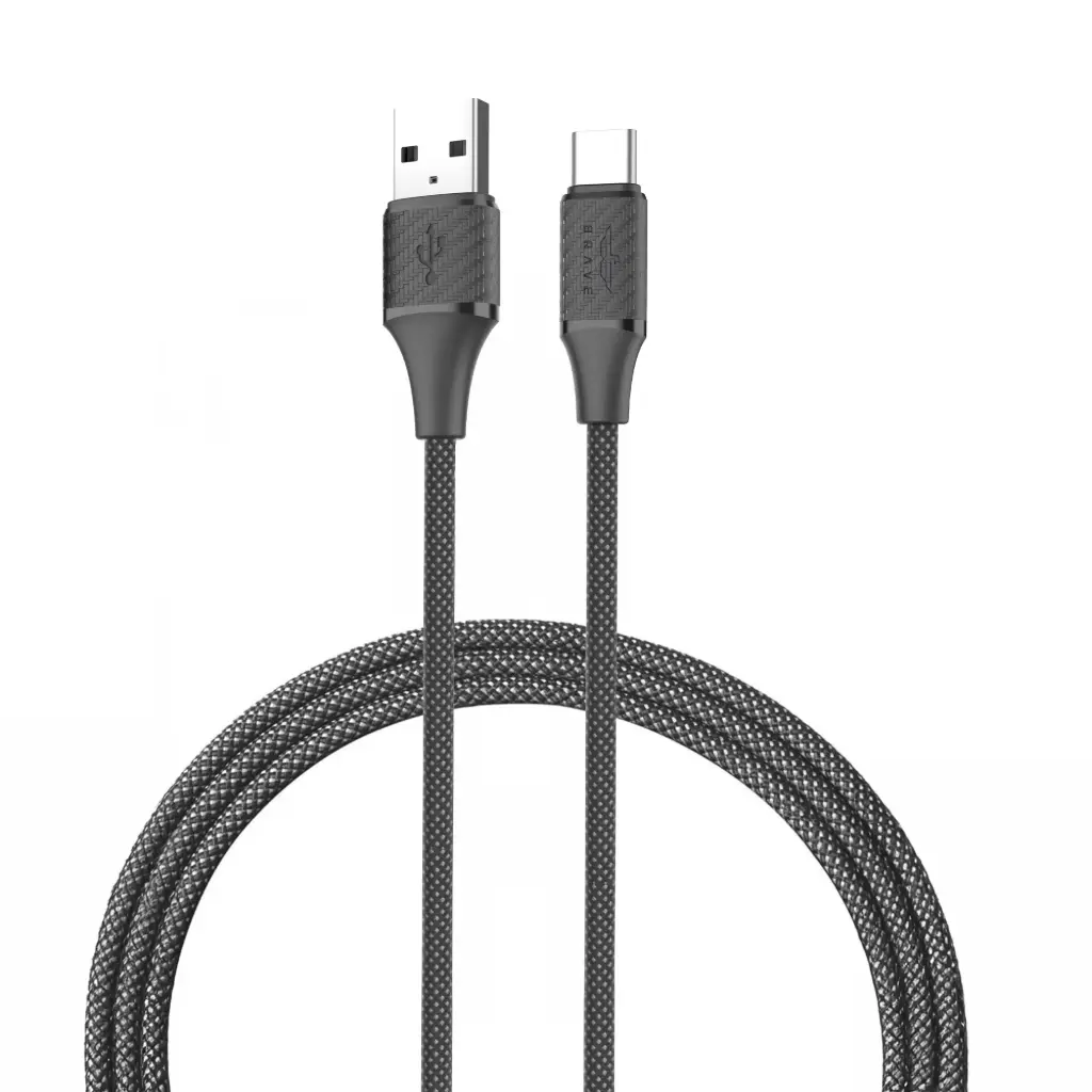 بريف كابل بيانات مضفر للشحن السريع من USB-A إلى USB-C 2.4 أمبير كابل 1 متر BDC-49