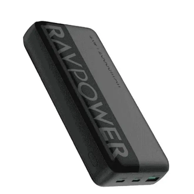 راف باور بنك طاقة 3 منافذ RP-PB1229 بسعة 20000 ميللي أمبير وقوة 20 واط - أسود