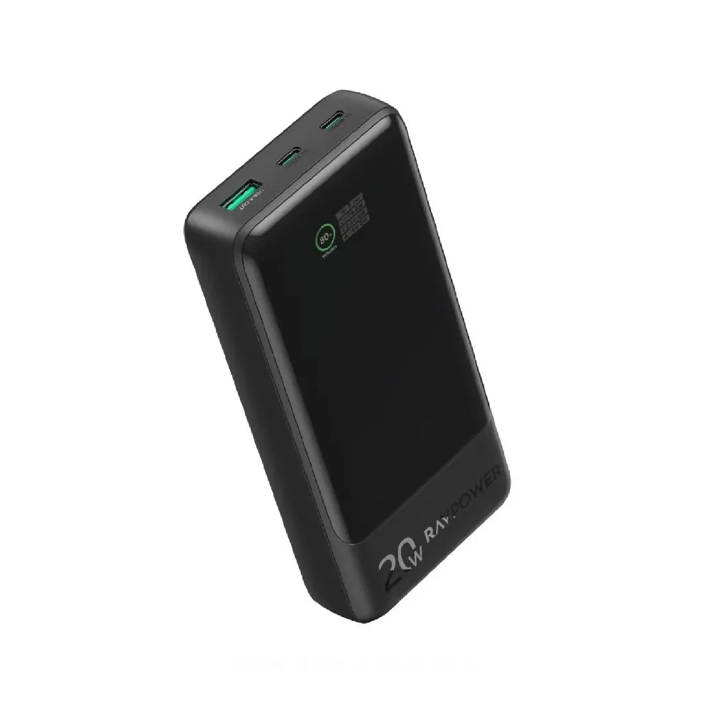 RAVPower RP-PB1237 10000mAh 20W 3-Port Digital Power Bank - Black