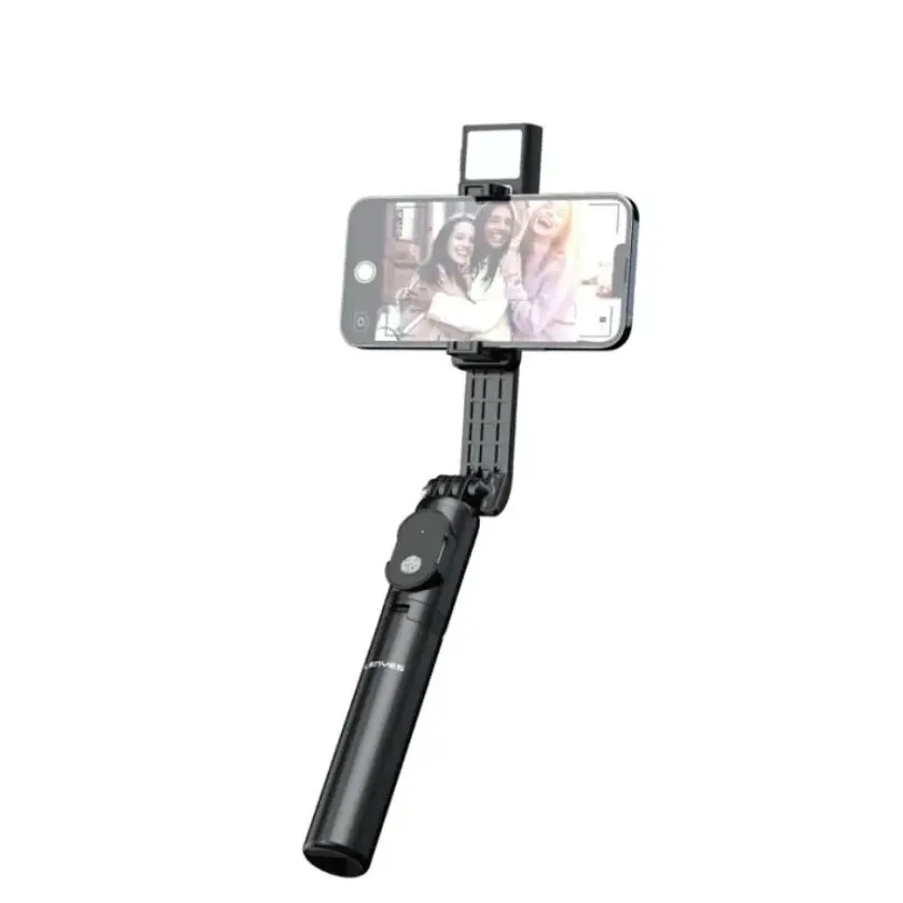 Lenyes LPH101 Selfie Stick Tripod with Bluetooth Remote and LED Light - Black