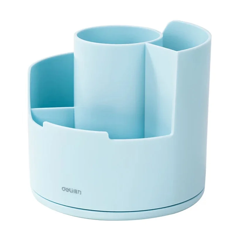 Deli 360 Rotation Pencil Holder - Light Blue