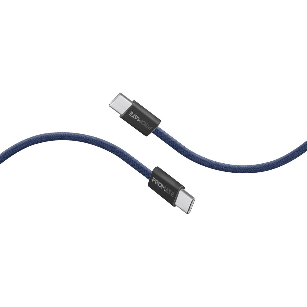 Promate EcoLine-CC120 60W USB-C to USB-C Fast Charging Cable 1.2m - Navy