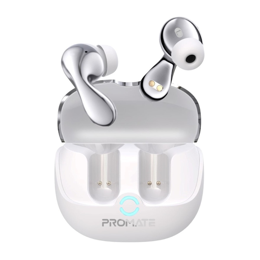 Promate Baton High-Definition Hybrid ANC TWS Earbuds with IntelliTouch - White