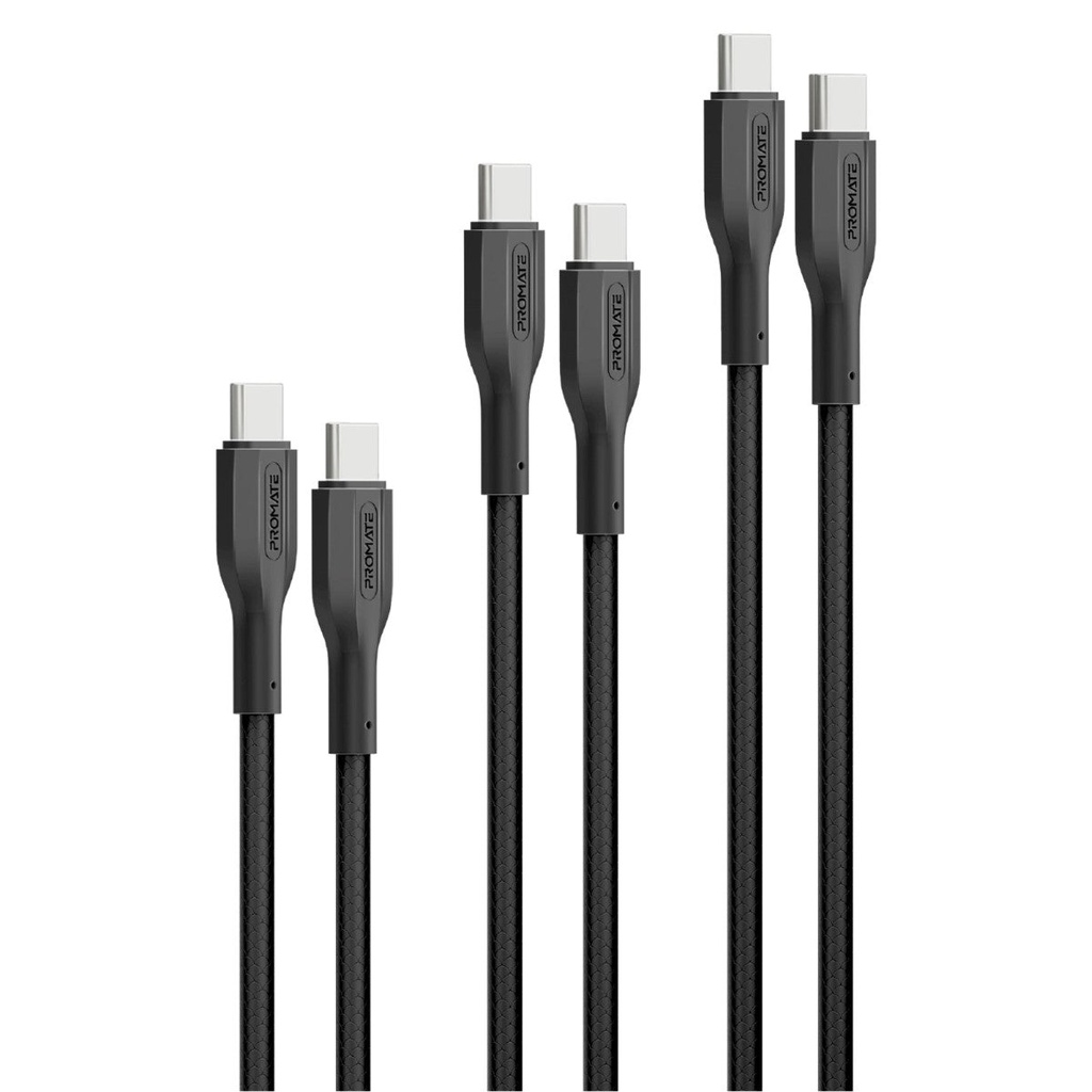 بروميت CableKit-CC طقم 3 كيبلات USB-C إلى USB-C بقدرة 60W