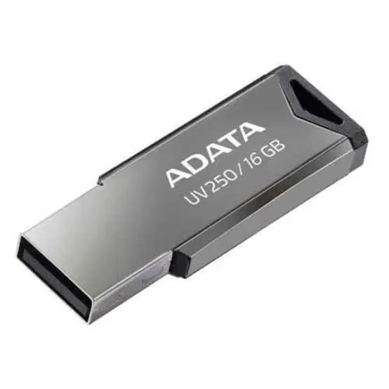 إي داتا UV250 ذاكرة فلاش معدنية 16 جيجابايت USB 2.0 - أسود