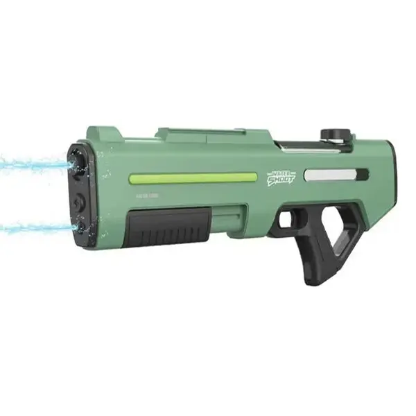Green Lion GN65 Dual-Nozzle Water Gun with Electric & Manual Shooting - Black