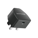 راف باور RP-PC1041 شاحن حائط USB-C PD بقدرة 20 واط - أسود